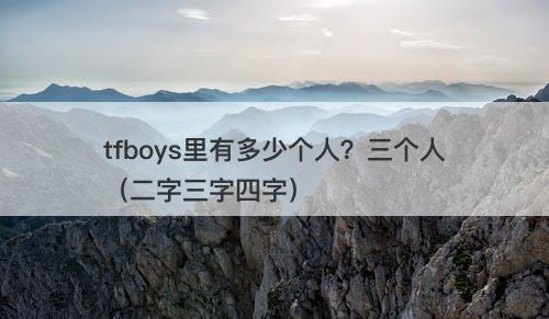 tfboys里有多少个人？三个人（二字三字四字）