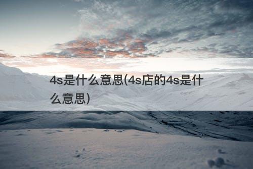 4s是什么意思(4s店的4s是什么意思)-图1