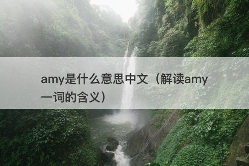 amy是什么意思中文（解读amy一词的含义）-图1
