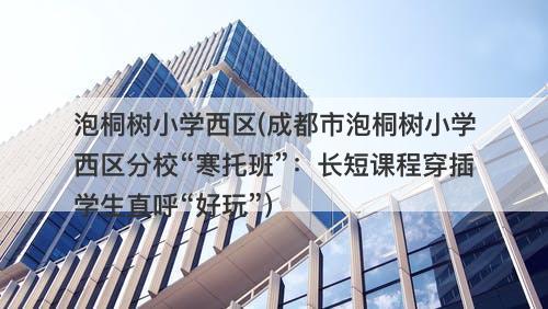泡桐树小学西区(成都市泡桐树小学西区分校“寒托班”：长短课程穿插学生直呼“好玩”)-图1