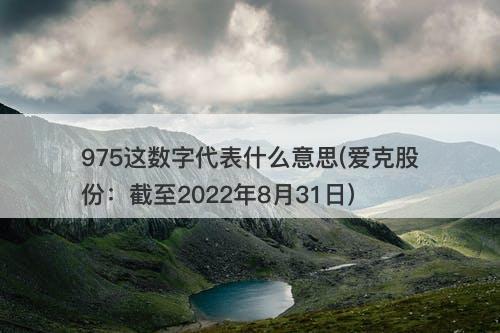 975这数字代表什么意思(爱克股份：截至2022年8月31日)-图1