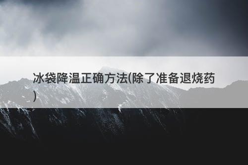冰袋降温正确方法(除了准备退烧药)
