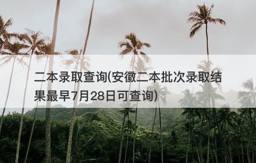 二本录取查询(安徽二本批次录取结果最早7月28日可查询)-图1 二本录取查询(安徽二本批次录取结果最早7月28日可查询)-图1