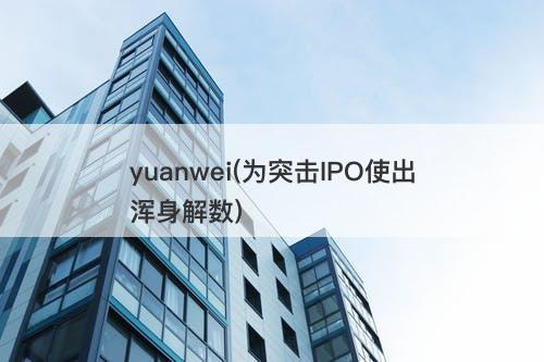 yuanwei(为突击IPO使出浑身解数)-图1