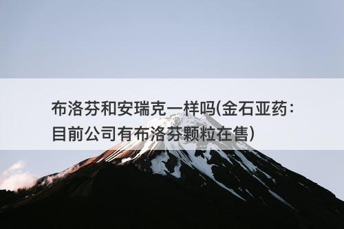 布洛芬和安瑞克一样吗(金石亚药：目前公司有布洛芬颗粒在售)