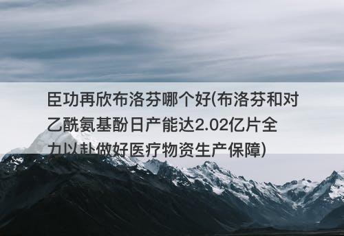 臣功再欣布洛芬哪个好(布洛芬和对乙酰氨基酚日产能达2.02亿片全力以赴做好医疗物资生产保障)-图1