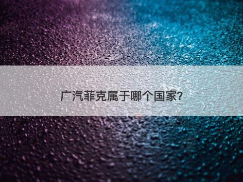 广汽菲克属于哪个国家？-图1