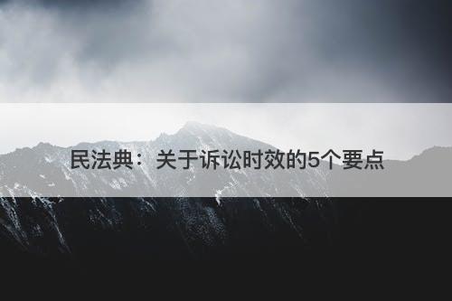 民法典：关于诉讼时效的5个要点-图1