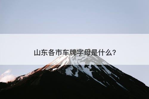 山东各市车牌字母是什么？-图1