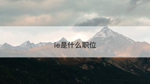 ie是什么职位-图1