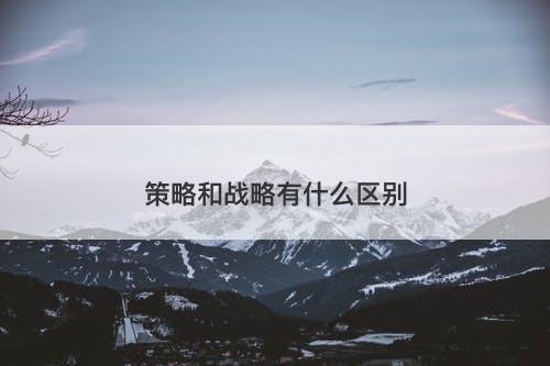 策略和战略有什么区别-图1