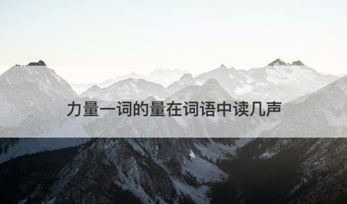 力量一词的量在词语中读几声-图1