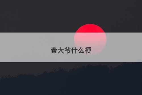 秦大爷什么梗-图1 秦大爷什么梗-图1