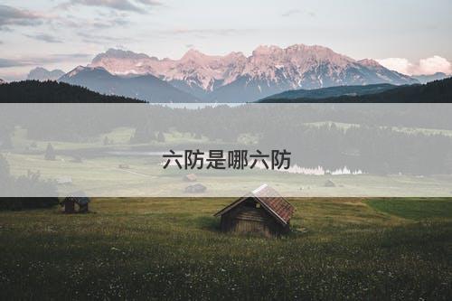 六防是哪六防-图1