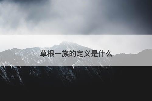 草根一族的定义是什么-图1