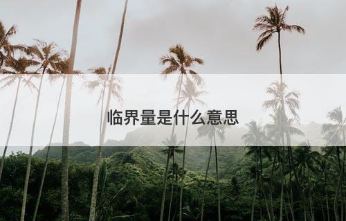 临界量是什么意思-图1 临界量是什么意思-图1