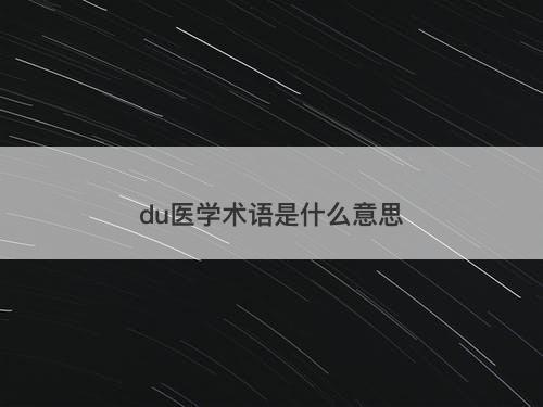 du医学术语是什么意思-图1 du医学术语是什么意思-图1