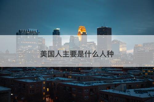 美国人主要是什么人种-图1