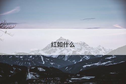 红如什么-图1 红如什么-图1