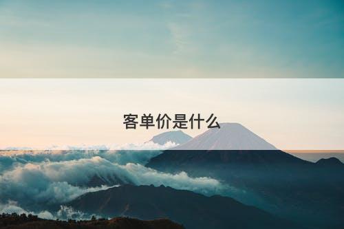 客单价是什么-图1