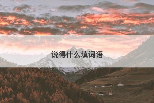 说得什么填词语-图1