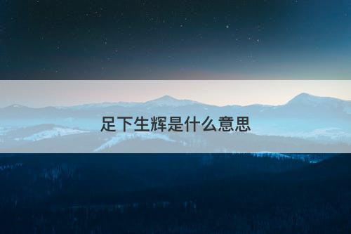 足下生辉是什么意思-图1