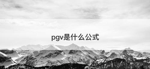 pgv是什么公式