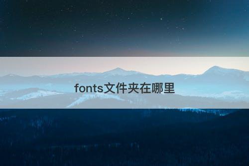 fonts文件夹在哪里