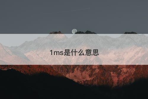 1ms是什么意思
