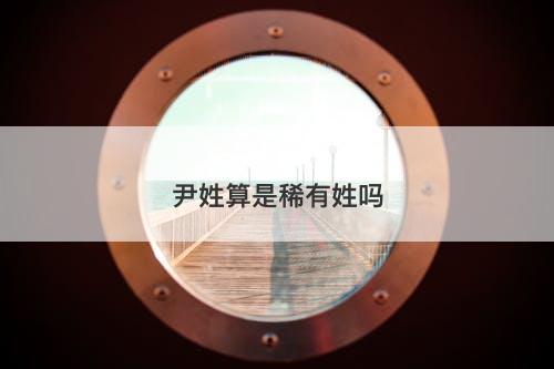 尹姓算是稀有姓吗-图1