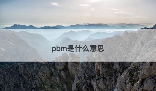 pbm是什么意思-图1