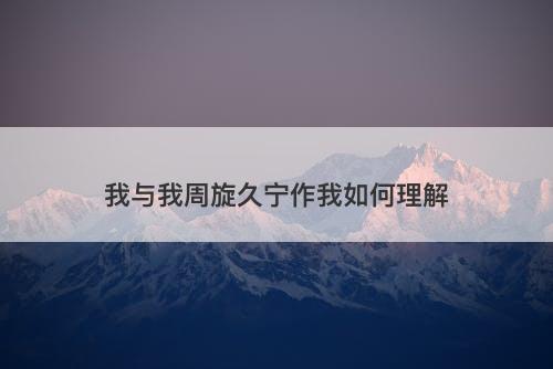 我与我周旋久宁作我如何理解-图1