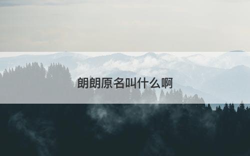 朗朗原名叫什么啊-图1