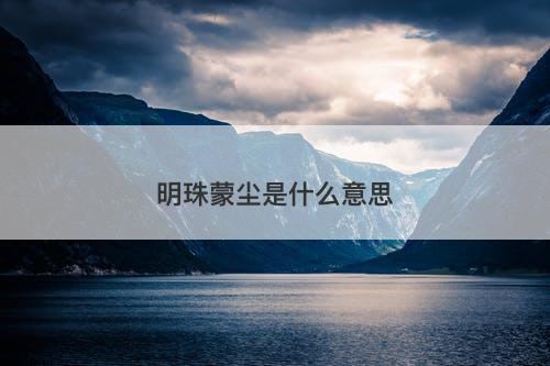 明珠蒙尘是什么意思-图1