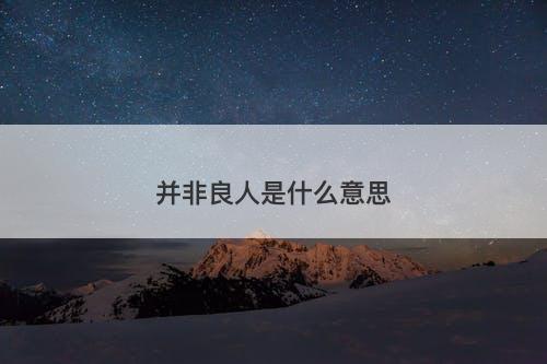 并非良人是什么意思-图1
