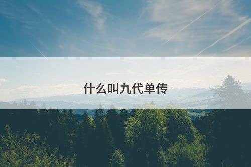 什么叫九代单传-图1