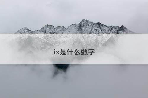 ix是什么数字-图1