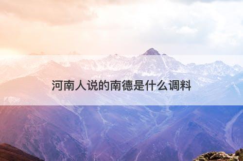 河南人说的南德是什么调料-图1