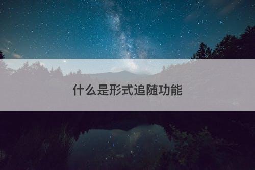 什么是形式追随功能