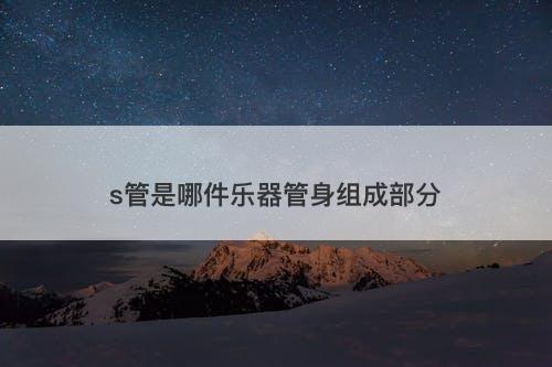s管是哪件乐器管身组成部分-图1