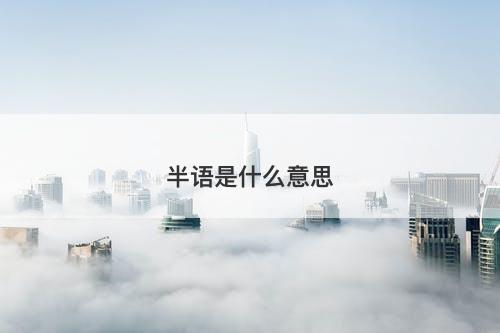 半语是什么意思-图1