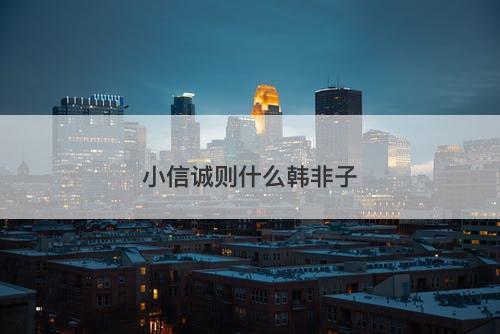 小信诚则什么韩非子-图1