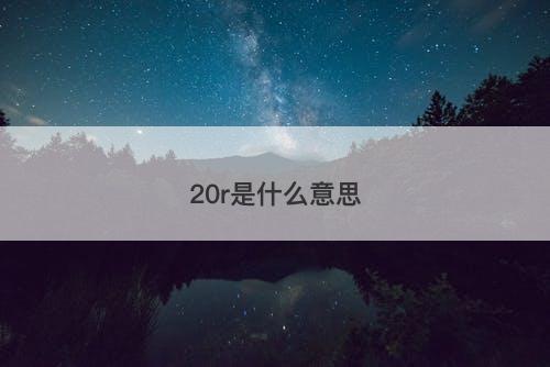 20r是什么意思-图1