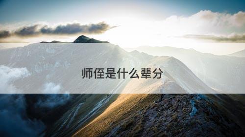 师侄是什么辈分-图1
