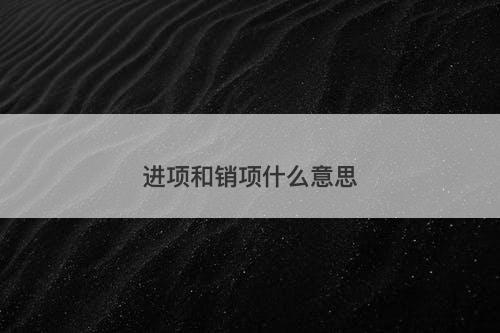 进项和销项什么意思-图1