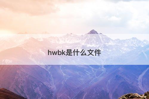 hwbk是什么文件-图1