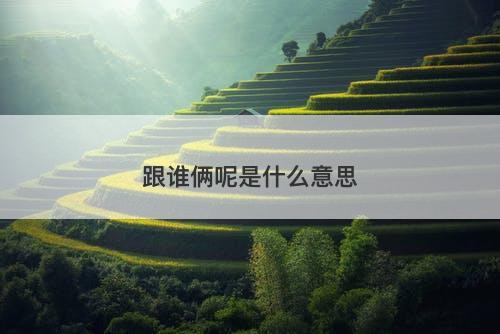 跟谁俩呢是什么意思-图1