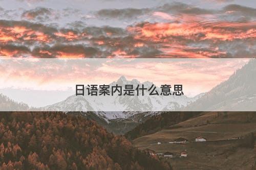 日语案内是什么意思-图1 日语案内是什么意思-图1