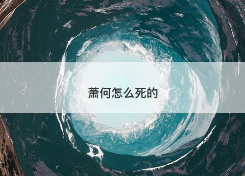 萧何怎么死的-图1