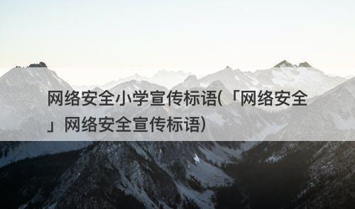 网络安全小学宣传标语(「网络安全」网络安全宣传标语)-图1